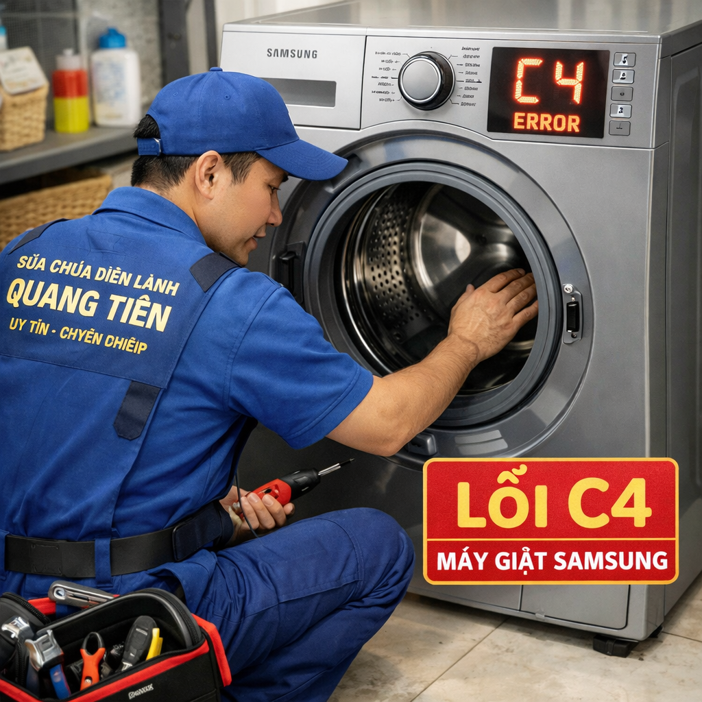 Máy giặt Samsung báo lỗi C4