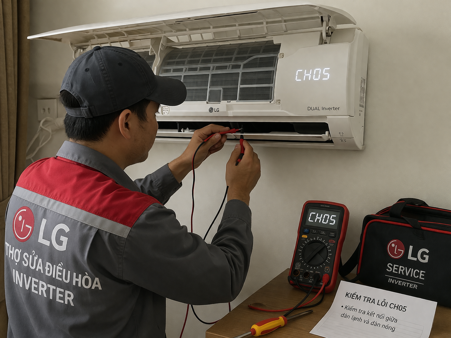 Sửa điều hòa LG lỗi Ch05