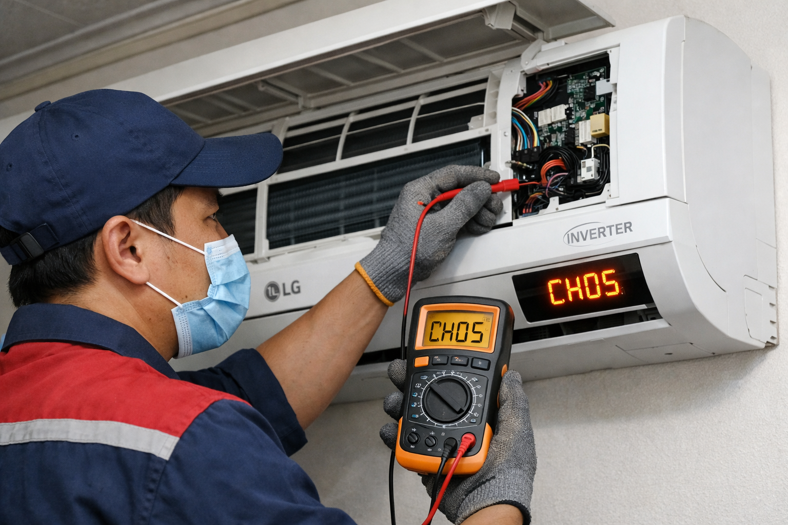 Sửa lỗi CH05 điều hòa LG